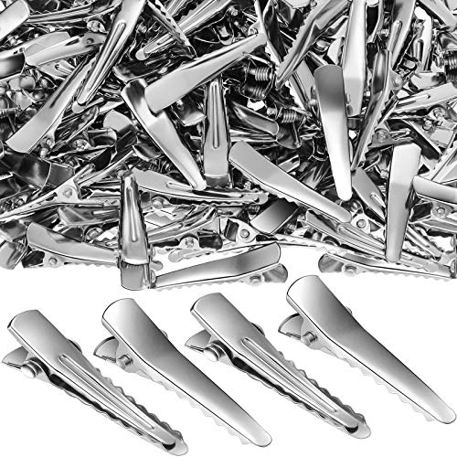 Chuangdi 200 Pieces Silver Metal Alligator Hair Clips tiny small Duckbill Teeth Bows flat Hair Clips for Women Girls Care Accessories.(45 mm/ 1.8 Inch) - Image 1