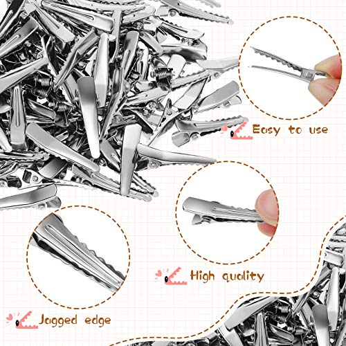 Chuangdi 200 Pieces Silver Metal Alligator Hair Clips tiny small Duckbill Teeth Bows flat Hair Clips for Women Girls Care Accessories.(45 mm/ 1.8 Inch) - Image 5