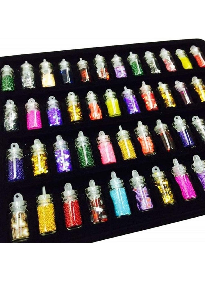 Qumeidie 3D Glitter Set Of Nail Decoration (Multicolor) - Set Of 48 Bottles  - Image 1