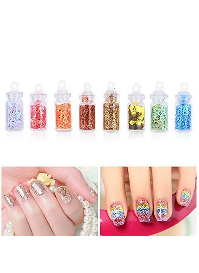 Qumeidie 3D Glitter Set Of Nail Decoration (Multicolor) - Set Of 48 Bottles  - Image 4