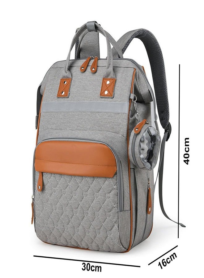 Winnies Diaper Bag for Mothers for Travel | Baby Diaper Bag Backpack with Insulated Bottle Pockets | Maternity Bags for Mother and Baby | Multi-Compartment Mother Bag (Light Grey) - Image 2