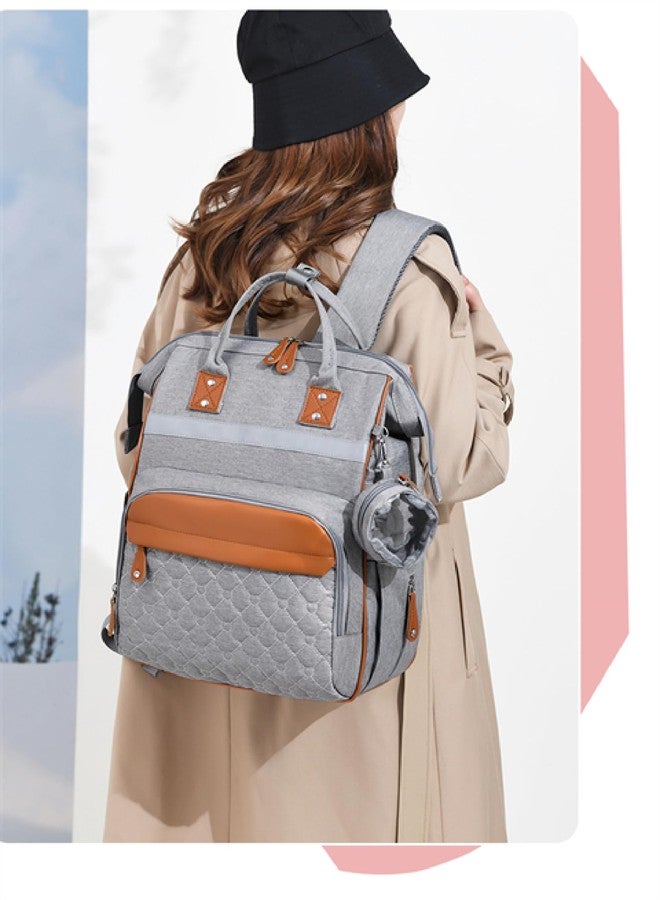 Winnies Diaper Bag for Mothers for Travel | Baby Diaper Bag Backpack with Insulated Bottle Pockets | Maternity Bags for Mother and Baby | Multi-Compartment Mother Bag (Light Grey) - Image 3