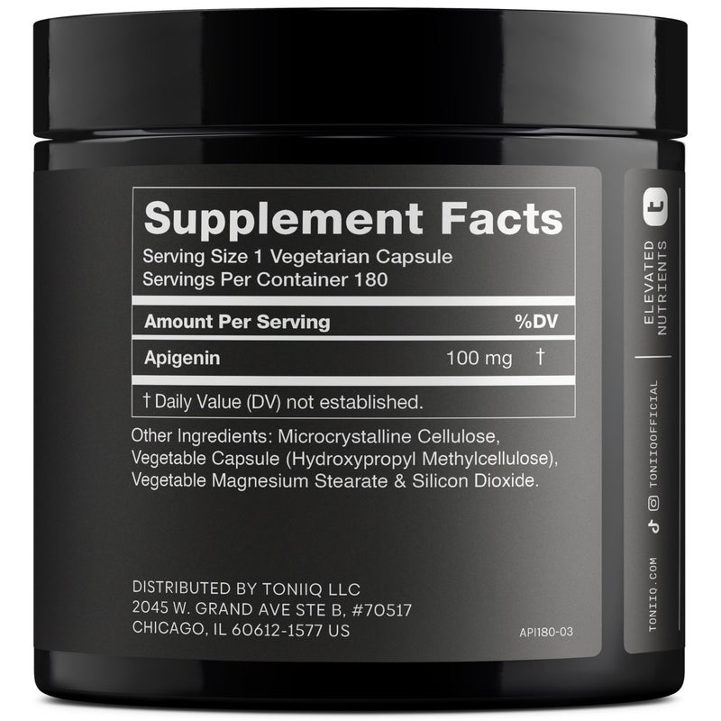 Toniiq Ultra High Strength Apigenin - 100mg Concentrated Formula - 98%+ Highly Purified - 180 Vegetarian Capsules - Image 2