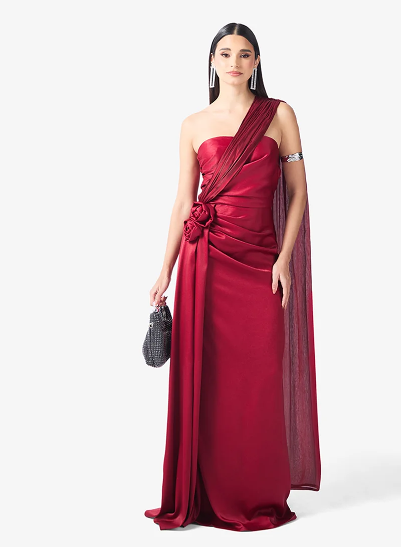 Namshi x  Off Shoulder Draped Dress with Trail for Women | Best Price UAE