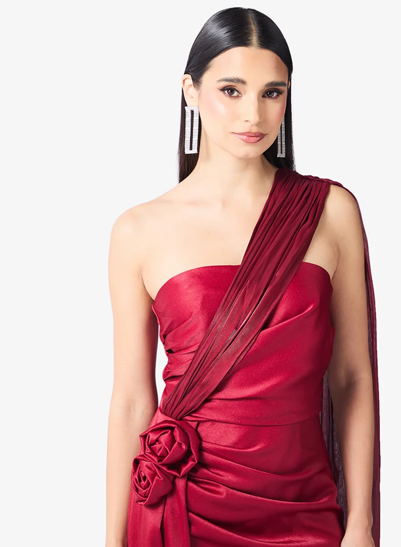 Namshi x  Off Shoulder Draped Dress with Trail for Women | Best Price UAE