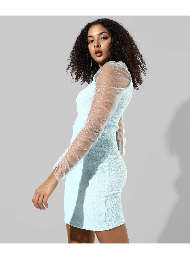 Pinacolada  Women's Solid Light Blue Regular Fit Dress for Women | Best Price UAE