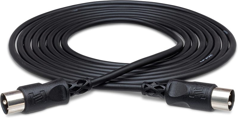 Hosa MID-303BK MIDI Cable, 5-pin DIN to Same, 3 Feet - Image 1