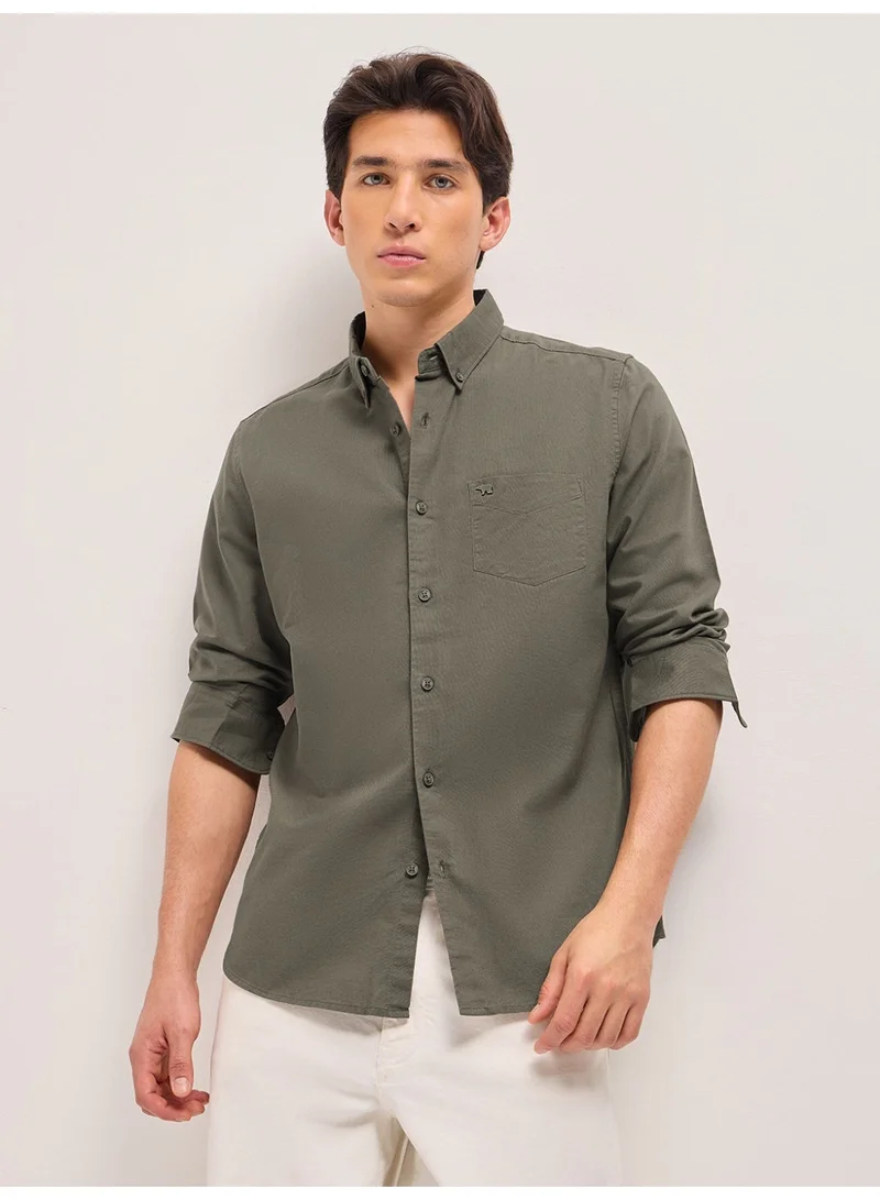 THE BEAR HOUSE Men’s Long Sleeve Shirt – Classic, Comfortable and Stylish Essential for Work, Travel or Casual Outings