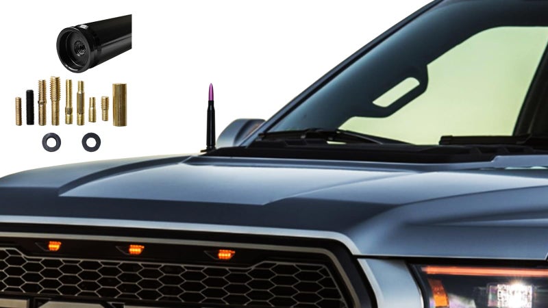 VIGOLU 50 Cal Bullet Antenna Replacement Ford F150 F250 F350 Dodge Ram 1500 2500 Jeep Wrangler Toyota Tundra(Purple) - Image 4