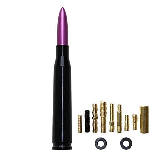 VIGOLU 50 Cal Bullet Antenna Replacement Ford F150 F250 F350 Dodge Ram 1500 2500 Jeep Wrangler Toyota Tundra(Purple) - Image 1