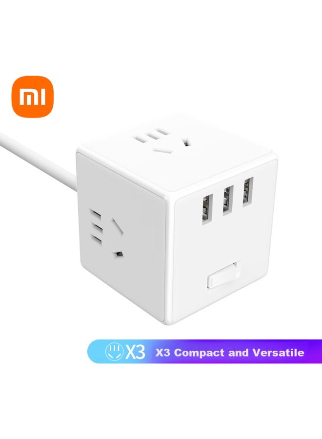M I Xiaomi Mijia Cube Converter/wired Usb Socket/power Strip/extension Cord/3-outlet Power Strip, 1.5 Meters Long - Image 3