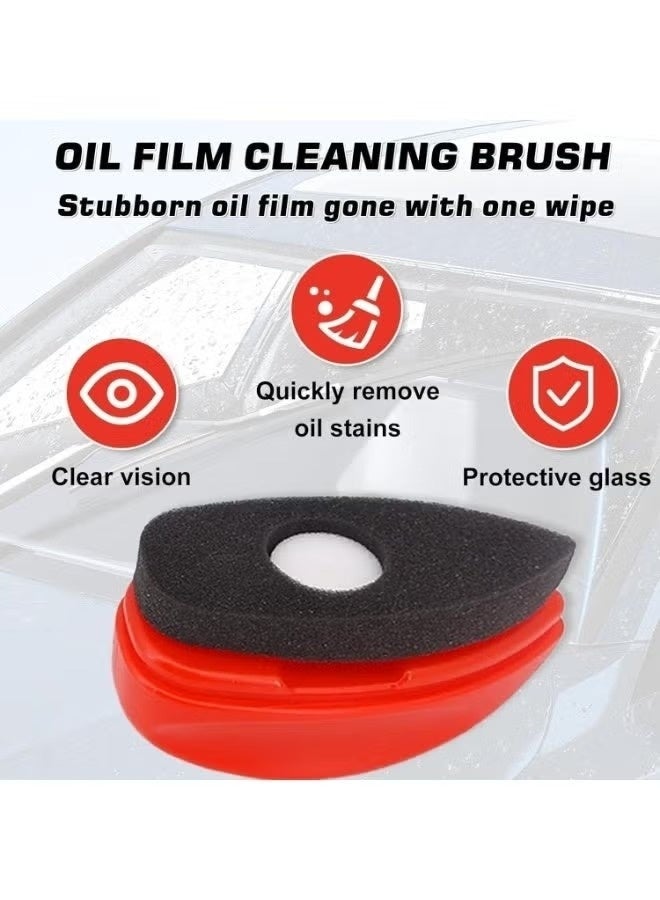 Multi-Purpose Automotive Glass Cleaner Brush – Oil Film Removal Tool with Reusable Foam Spray Bottle and Anti-Fog Cleaning Pad for Clear Car Windows - Image 3