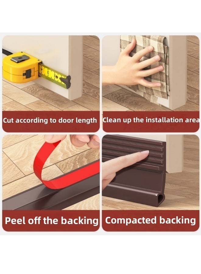 MLADEN Door Draft Stopper, 1m Length Under Door Seal Strip, Door Bottom Draft Blocker Dust and Noise Insulation, Door Sweep for Exterior & Interior Doors,Weather Stripping Draft Guard Insulator - Image 5
