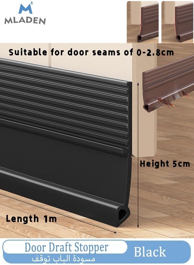 MLADEN Door Draft Stopper, 1m Length Under Door Seal Strip, Door Bottom Draft Blocker Dust and Noise Insulation, Door Sweep for Exterior & Interior Doors,Weather Stripping Draft Guard Insulator - Image 1