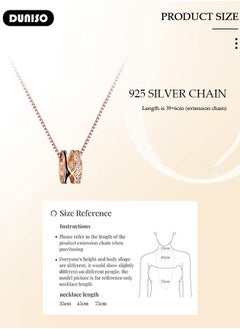 DUNISO 925 Pure Silver Necklace, Fashion Dainty Necklace, Jewelry Hypoallergenic Necklace,  Ideal Gift for Women, Girls, Valentines, Mother's Day, Birthday Gifts  - Image 4