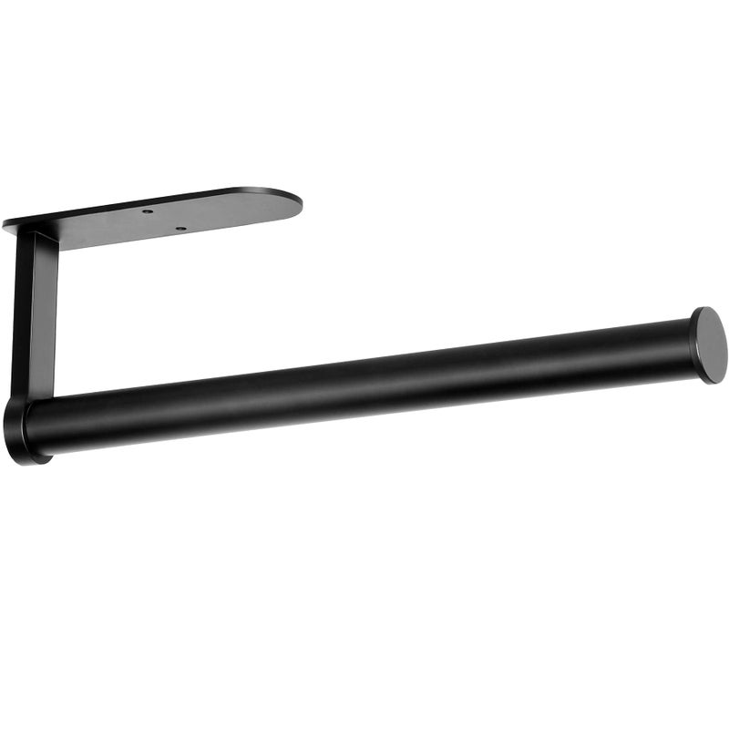 OBODING Black Kitchen Roll Holder Under Cabinet OBODING Self Adhesive or Drilling Kitchen Paper Towel Holder Wall Mounted for Kitchen and Bathroom Black 