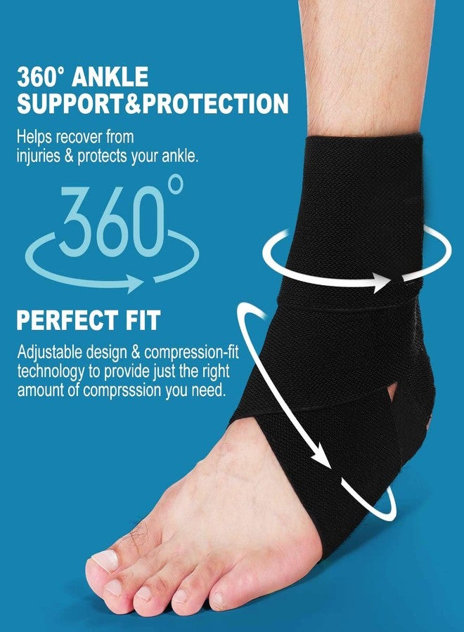 UROCK uRockAnkle wrap support Ankle compression wrap Adjustable ankle wrap Breathable ankle wrap Neoprene ankle wrap Elastic ankle wrap Sport ankle wrap (Black) (One Size, 1) - Image 2