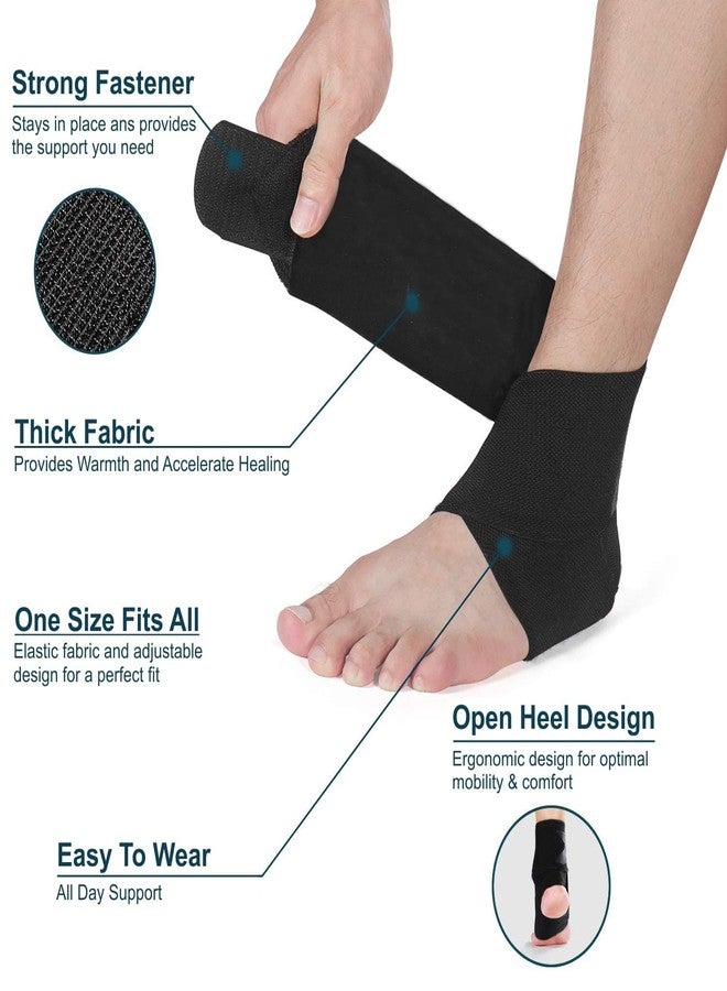 UROCK uRockAnkle wrap support Ankle compression wrap Adjustable ankle wrap Breathable ankle wrap Neoprene ankle wrap Elastic ankle wrap Sport ankle wrap (Black) (One Size, 1) - Image 4