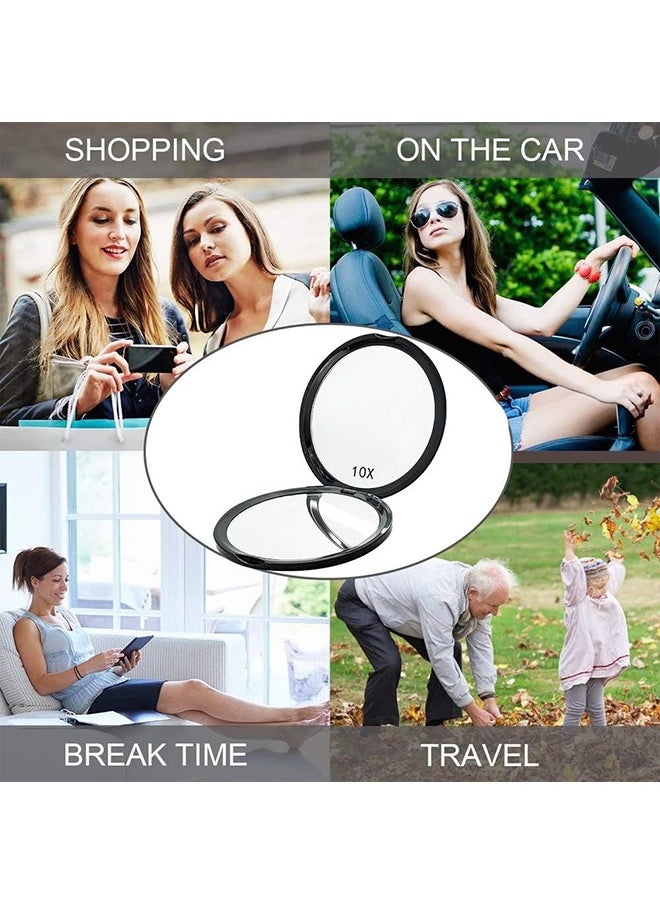 LENND - Handheld Travel Makeup Mirror with Powerful 10x Magnification and 1x True View Mirror for Travel - Image 1