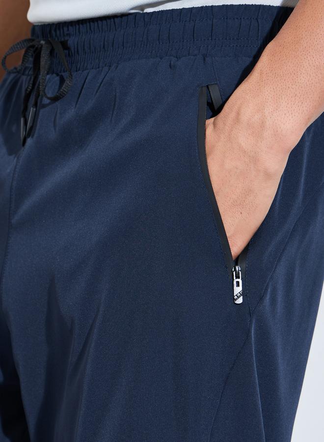 Styli Active Men Navy Paneled Zipper Pocket Active Shorts - Image 3