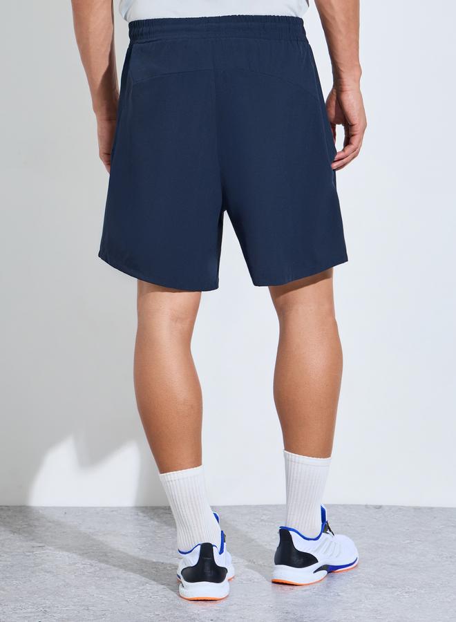 Styli Active Men Navy Paneled Zipper Pocket Active Shorts - Image 4