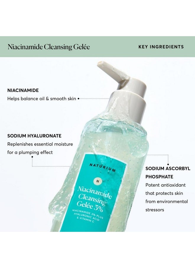 NATURIUM Niacinamide Cleansing Gelée 3% Plus Hyaluronic Acid & Vitamin C, Gentle & Smoothing Face Wash, 7.1 Oz  - Image 3