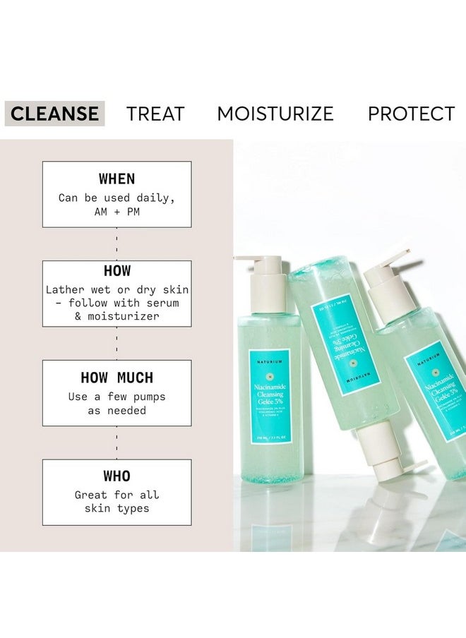 NATURIUM Niacinamide Cleansing Gelée 3% Plus Hyaluronic Acid & Vitamin C, Gentle & Smoothing Face Wash, 7.1 Oz  - Image 2