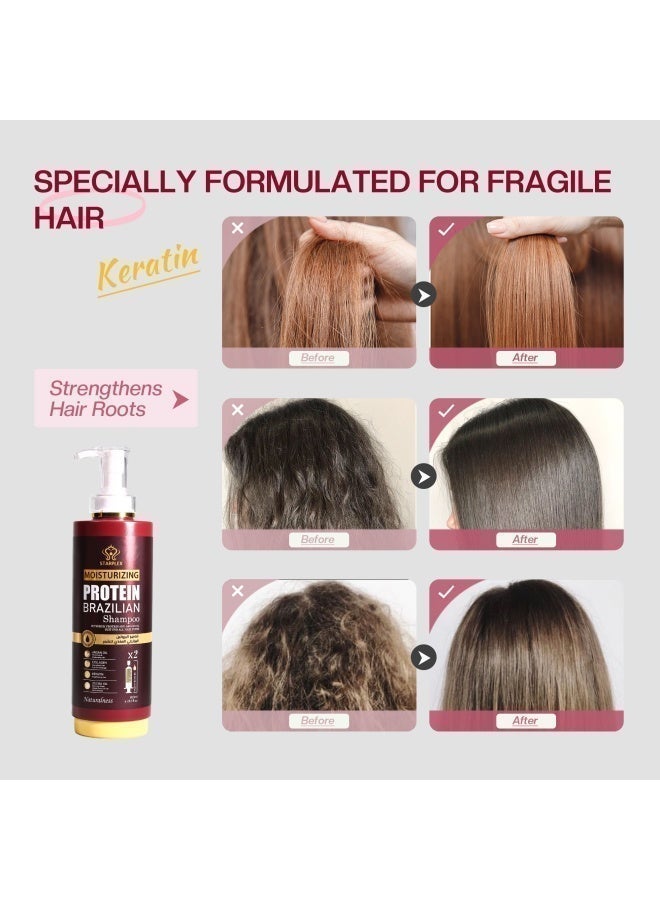 STARPLEX Shampoo 800ml - Brazilian Protein & Moisturizing Shampoo for Women | Argan Oil, Keratin, Collagen & Jojoba | Anti-Hair Fall & Hair Growth Strengthening | Salon Professional for All Hair Types - Image 1