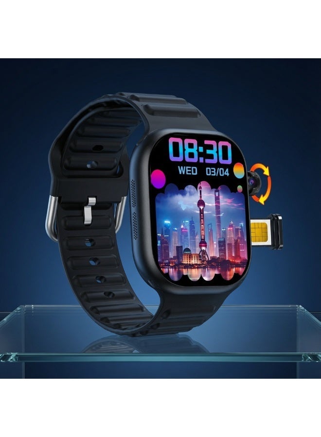 Smartberry C99 Plus 2.06 Inch AMOLED HD Smart Watch with Rotating Pull HD Camera, Dual Watch Straps, 750mAh Battery, WiFi Bluetooth GPS Support, Full Touch Screen, Fitness Tracking, Calling Smartwatch for Android Black - Image 3