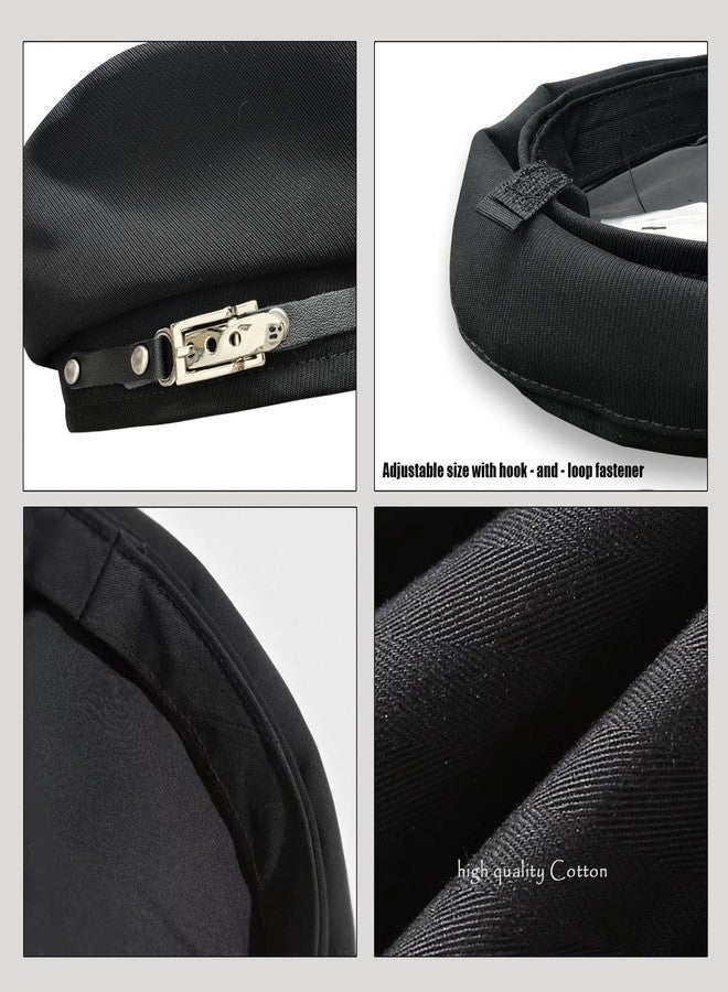 huablo French Beret Hats for Women Painter's hat Metal Clasp Artist Beret Black Cap for Womens Girls Lady (US, Alpha, One Size, Black) - Image 3
