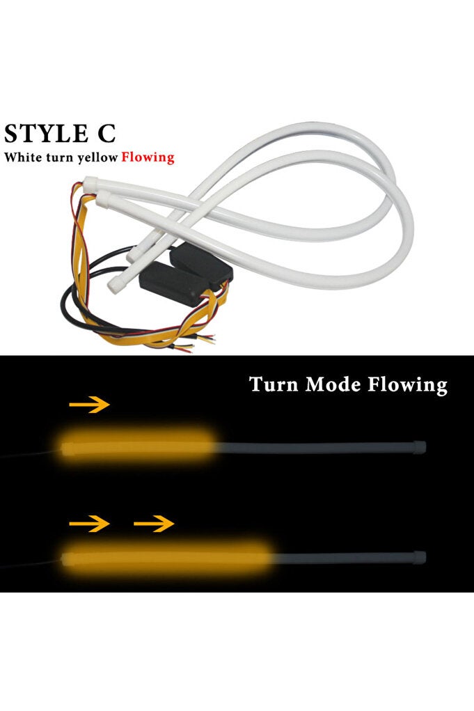ريحني 60 سم، LED LED متدفقة بطول 60 سم، ضوء نهاري، 30 سم، 45 سم، 60 سم، LED أصفر مرن يتدفق Tu - Image 2