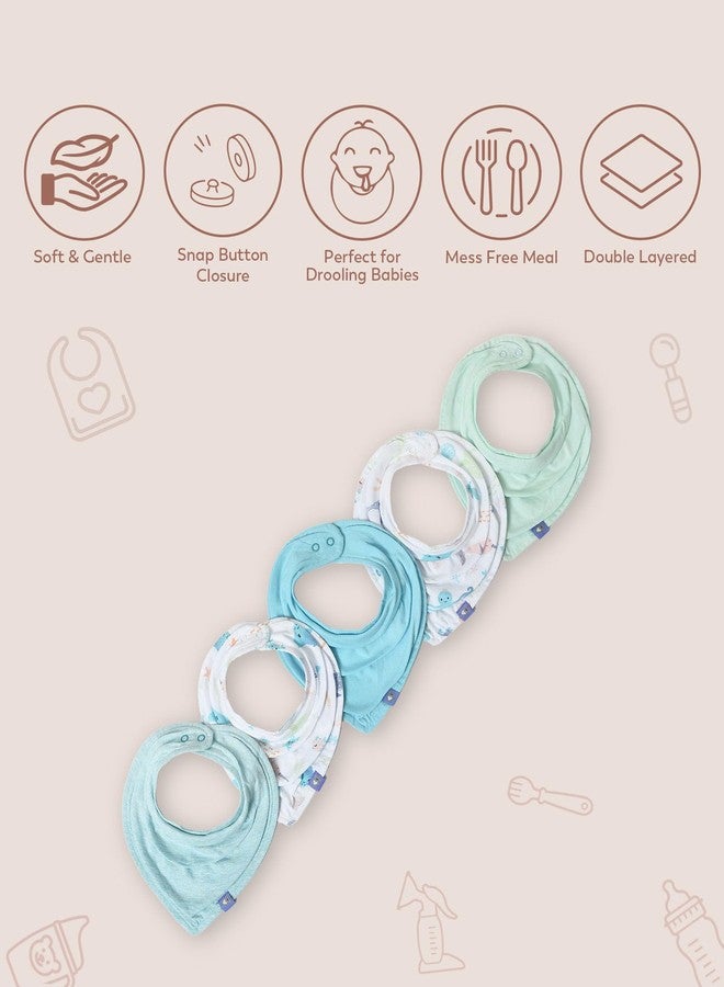 Mi Arcus Feeding, Drool Bibs for Baby Boys, Girls, Newborns, and Toddlers,Cotton,Gifting/Pack of 5 - Image 3