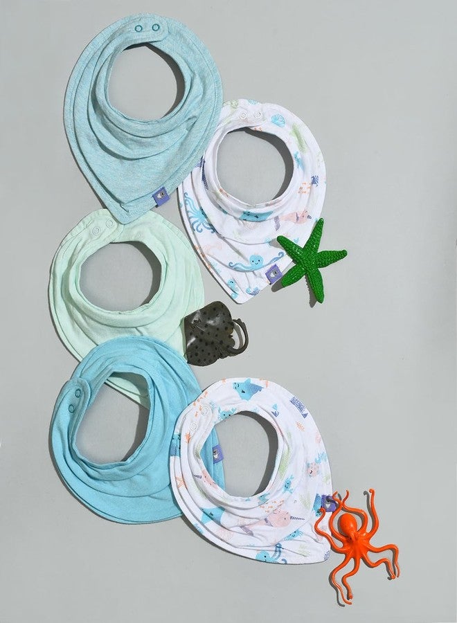 Mi Arcus Feeding, Drool Bibs for Baby Boys, Girls, Newborns, and Toddlers,Cotton,Gifting/Pack of 5 - Image 2