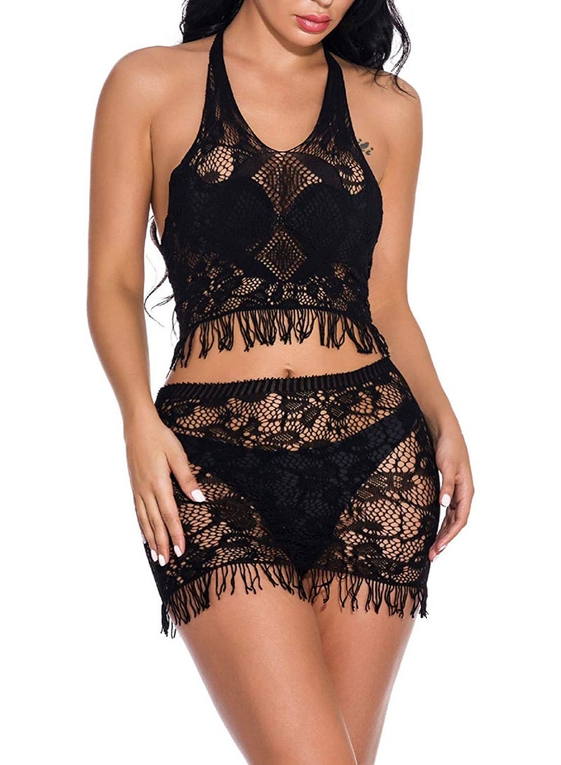 4basix Women Fishnet Fancy Bralette and Shorts Lingerie Women's Sexy Outfits Fishnet Babydoll Sparkle Rhinestone Clubwear Nightwear, One Size - Image 3