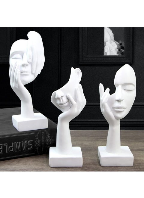 Prosfalt 3 Pcs Thinker Statue,Modern Home Resin Sculptures,Collectible Figurines For Home Office Bookshelf Desktop Decor(White)