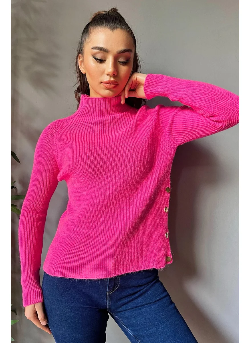 Gülseli Gulseli Turtleneck Side Button Women's Knitwear Sweater