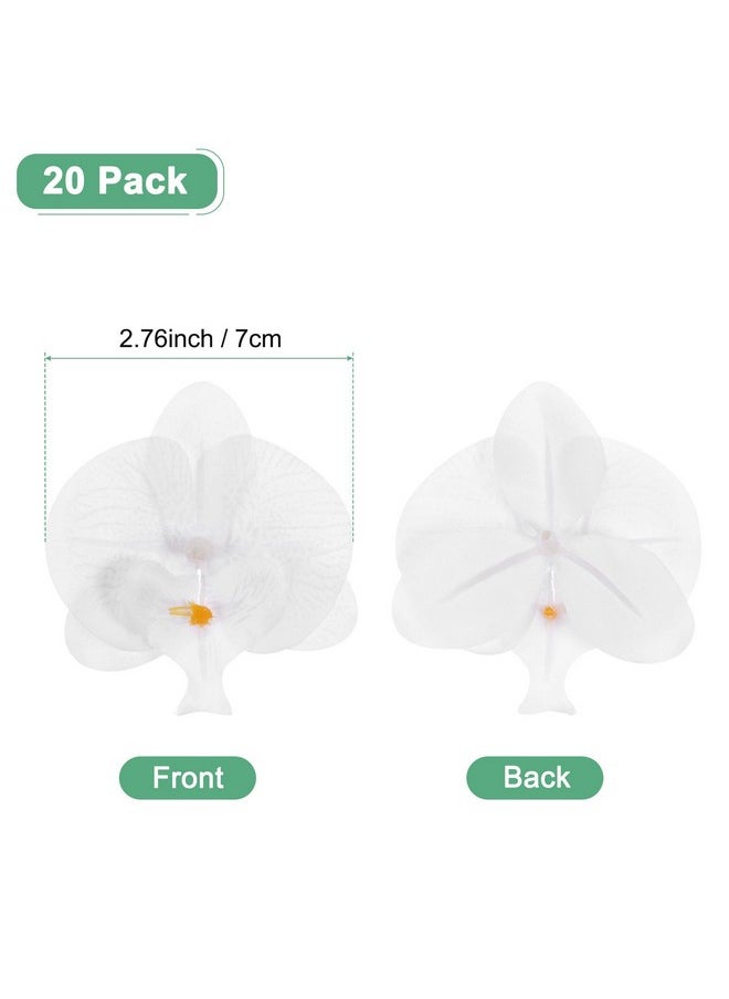 M METERXITY M METERXITY 20-Pack Artificial Orchid Flower Heads, Silk Faux Butterfly Flowers Head for Wedding/Bouquet/Bridal/Party Decor, Fake Phalaenopsis Petals Bulk [2.76 Inch, Pure White]  - Image 3