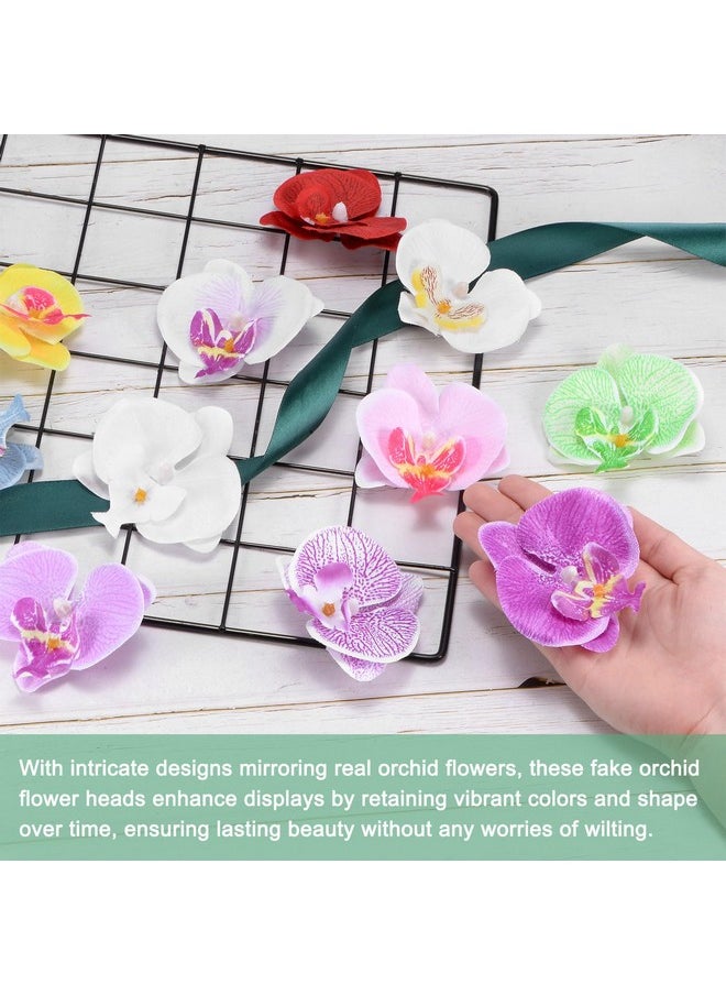 M METERXITY M METERXITY 20-Pack Artificial Orchid Flower Heads, Silk Faux Butterfly Flowers Head for Wedding/Bouquet/Bridal/Party Decor, Fake Phalaenopsis Petals Bulk [2.76 Inch, Pure White]  - Image 4