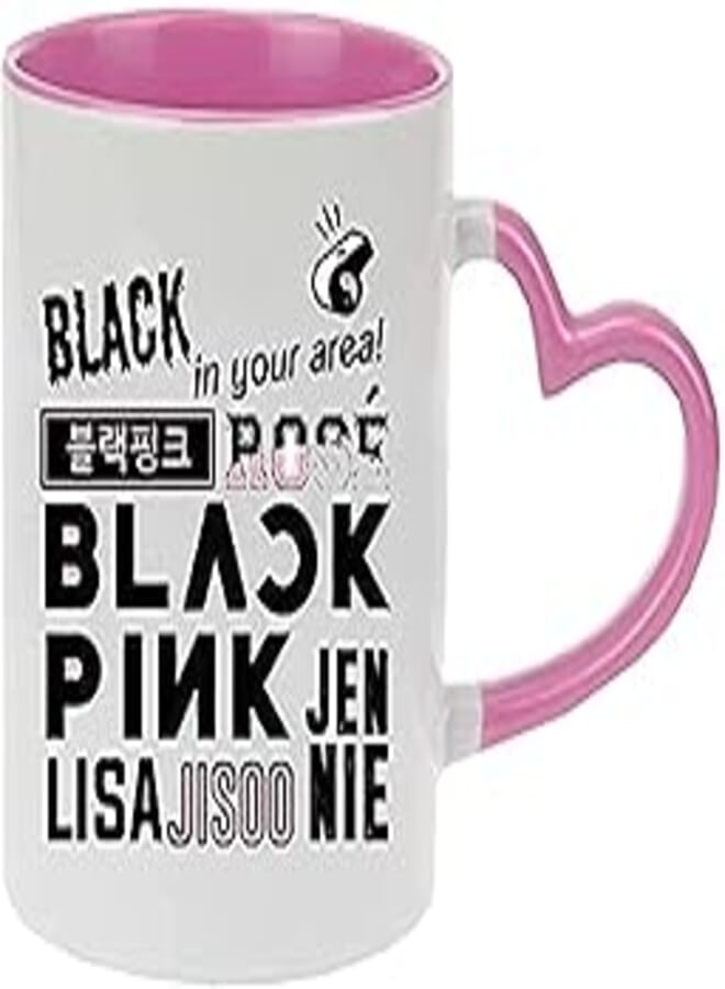 blackpink Mug pink color heart hand