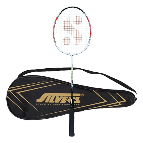 Silvers Silver's Aluminium Defender Badminton Racket with Full Cover(Red/White) - Image 1