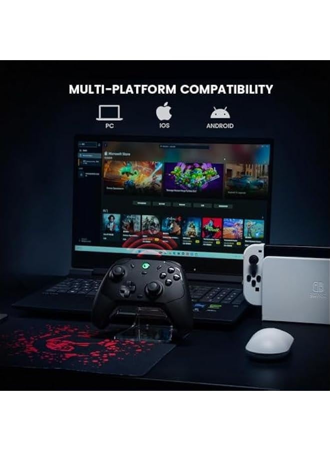 وحدة تحكم T4 Cyclone Pro اللاسلكية الاحترافية لنظام Switch/Lite/OLED، وحدة تحكم بتقنية هول (بدون انزلاق) لأجهزة Windows PC وmacOS وSteam Deck وAndroid وiOS - Image 5