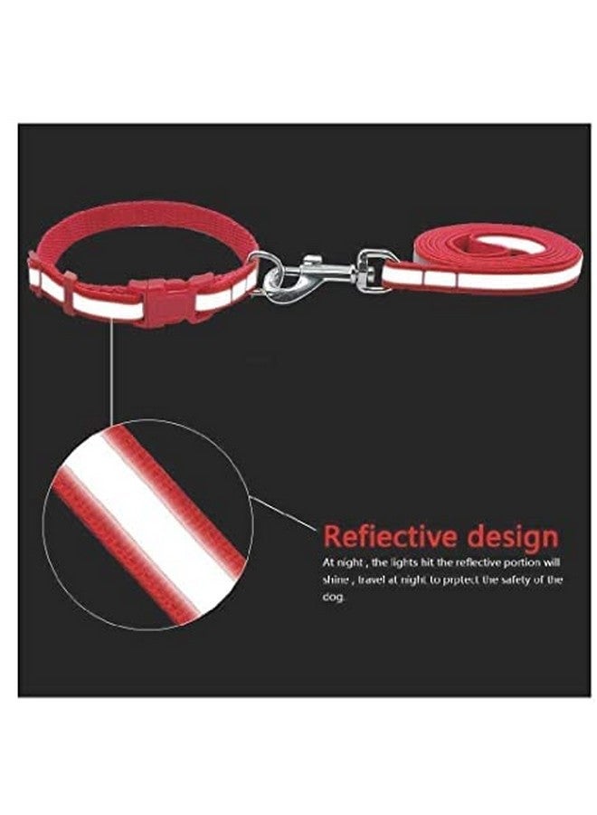 مجموعة من المقود والطوق والحزام العاكس من النايلون للجراء مقاس 15 مم قابلة للتعديل لجميع سلالات الكلاب والقطط والجراء (اللون حسب التوافر) - Image 5