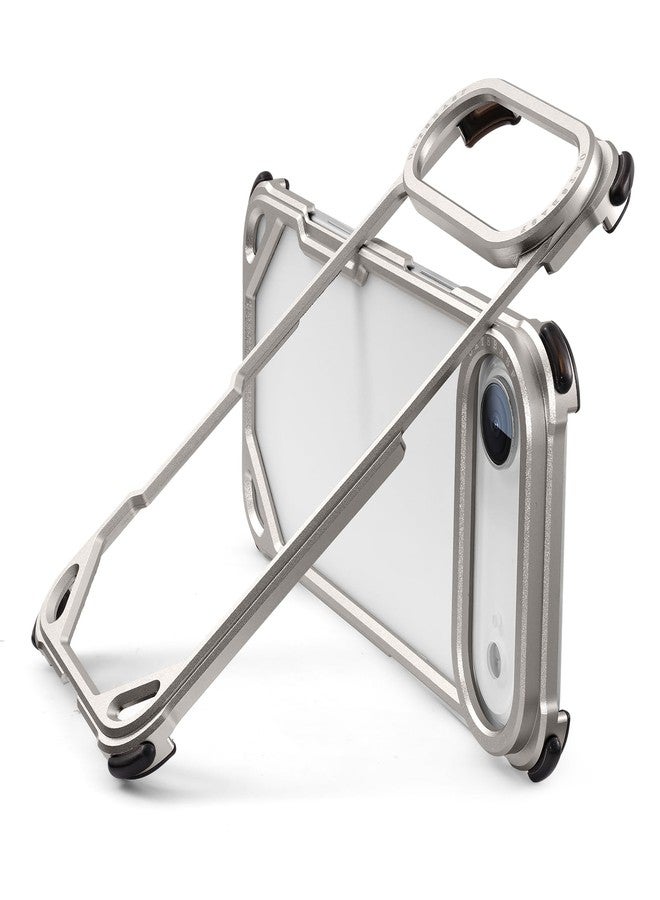 OATSBASF for 17 Bumper Case, No Back Design, Aluminum Frame Slim Fit, Compatible with MagSafe, 4 Corner Shockproof Protection (Natural Titanium, 17 Pro Max) - Image 1
