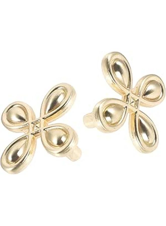 Zinc Alloy Cabinet Pull Handles Modern Double Hole Four Leaf Pattern Drawer Knobs - Image 1