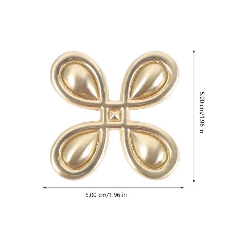 Zinc Alloy Cabinet Pull Handles Modern Double Hole Four Leaf Pattern Drawer Knobs - Image 3