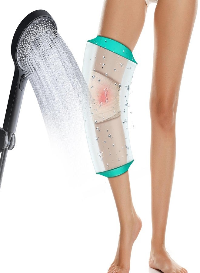 SUPERNIGHT Adult Waterproof Knee Cast Cover for Shower, Knee Surgery Cast Protector Shower Cover, Watertight Reusable Cast Protector for Knee/Leg Surgeries, Wound Bandage, Green - Image 1