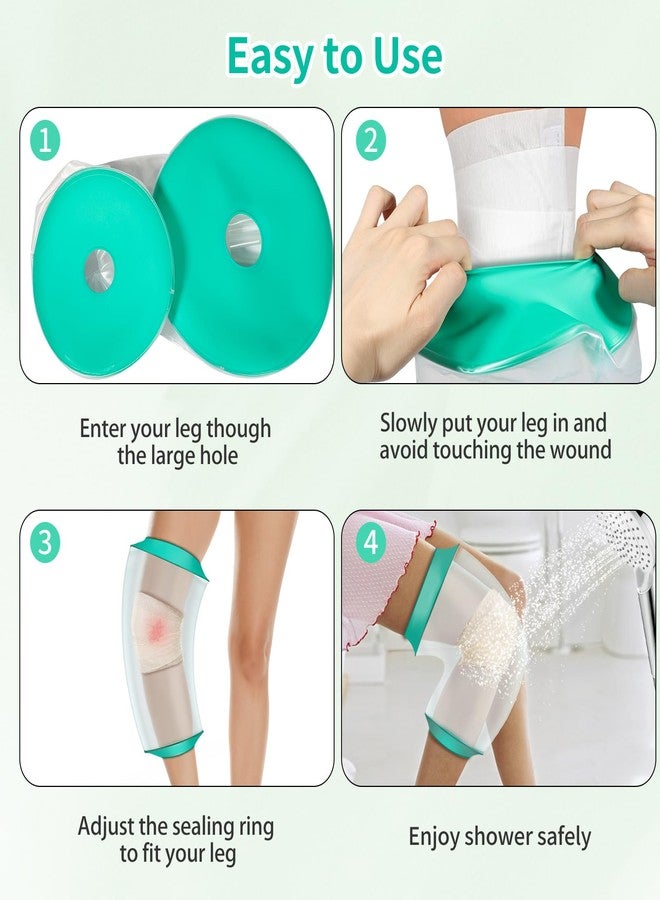 SUPERNIGHT Adult Waterproof Knee Cast Cover for Shower, Knee Surgery Cast Protector Shower Cover, Watertight Reusable Cast Protector for Knee/Leg Surgeries, Wound Bandage, Green - Image 5