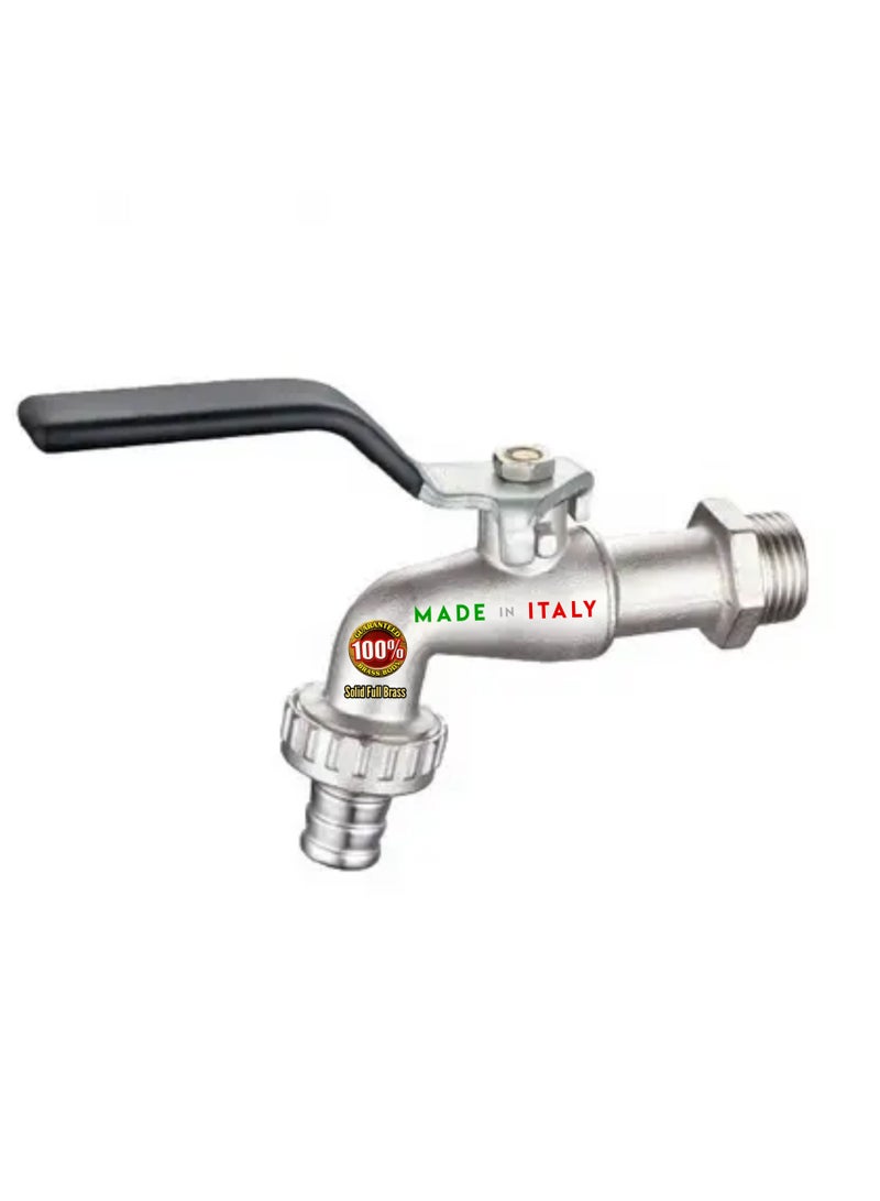 HASANAT ESSENTIALS Essentials 1/2" Brass Bibcock Water Tap – Heavy-Duty, Made in Italy