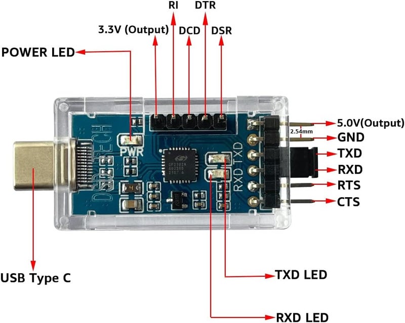 محول DSD TECH SH-U09B3 USB Type C إلى TTL تسلسلي مع شريحة CP2102N - Image 2