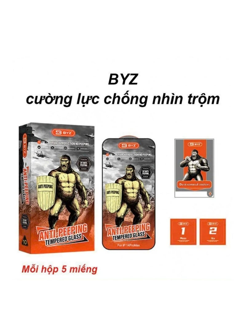 BYZ Anti-Peeping Tempered Glass Screen Protector for iPhone 14 Pro Max - Image 4